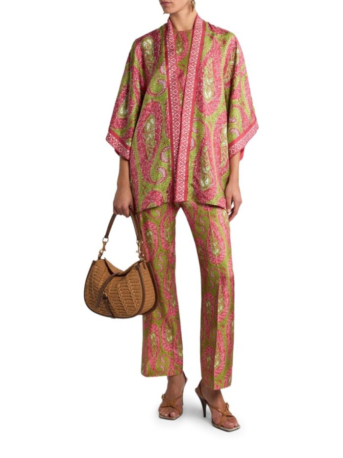 Etro PAISLEY FOLIAGE "BOOTCUT" PANTS