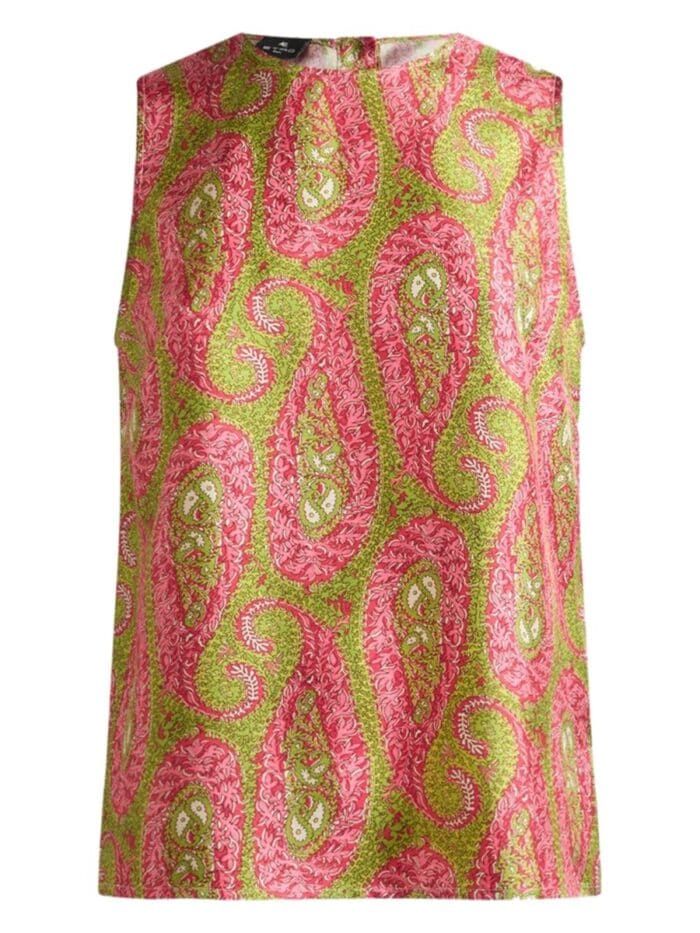 Etro PAISLEY FOLIAGE PATTERN TOP