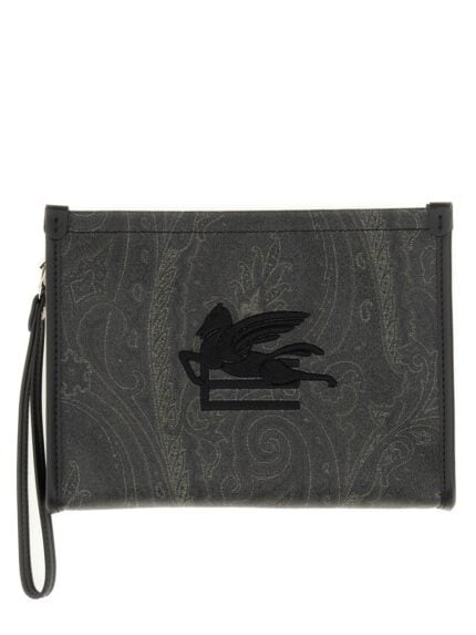 Etro PAISLEY POUCH WITH PEGASUS