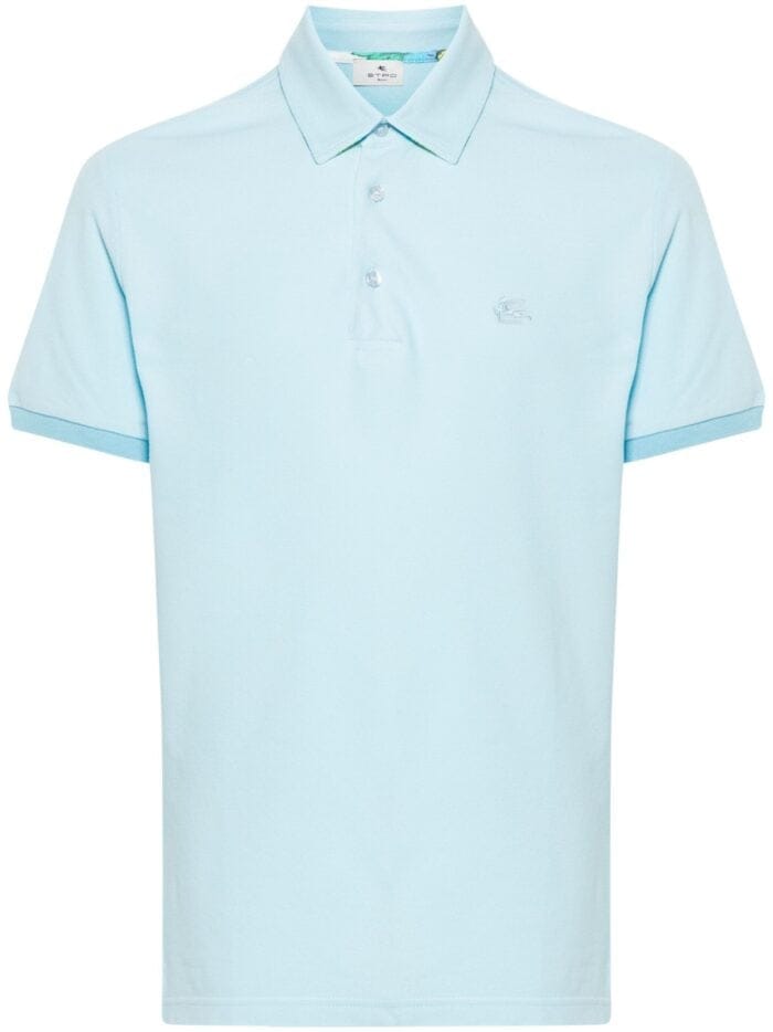 ETRO Pegaso-motif Cotton Polo Shirt