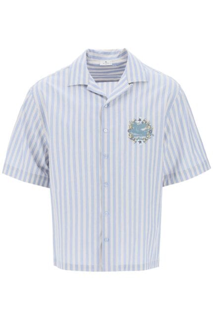 ETRO Pegasus Striped Bowling Shirt