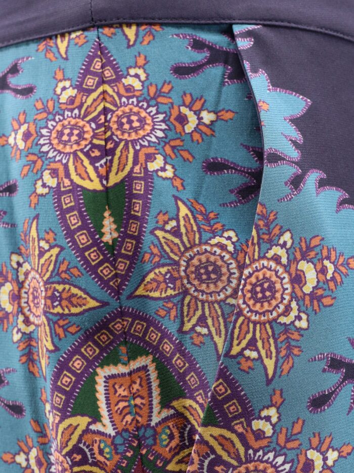 Etro Silk Trousers With Floral Print