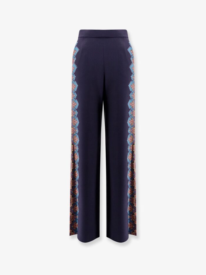 Etro Silk Trousers With Floral Print