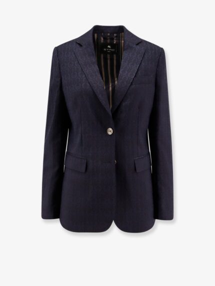 Etro Single-breasted Wool Blazer With Iconic Pattern