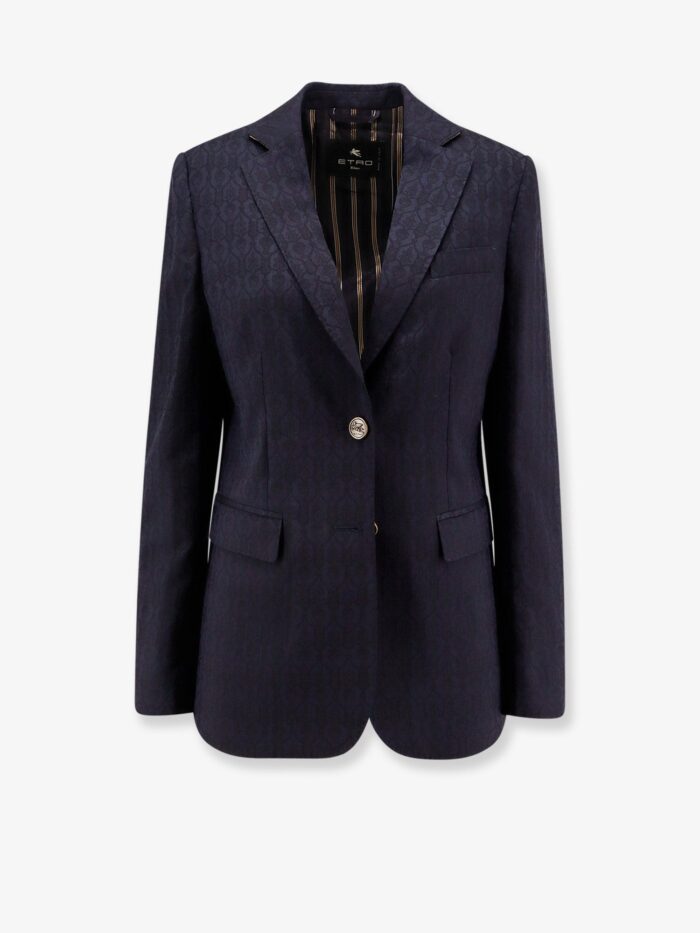 Etro Single-breasted Wool Blazer With Iconic Pattern