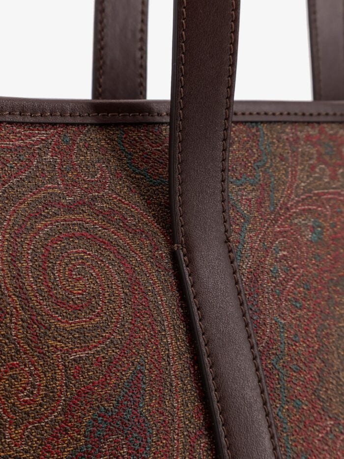 Etro Top Handle Bauletto M Arnica Paisley Jacquard Fabric Shoulder Bag