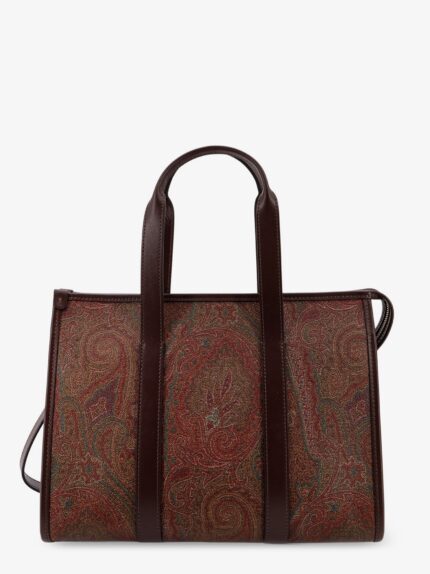 Etro Top Handle Bauletto M Arnica Paisley Jacquard Fabric Shoulder Bag