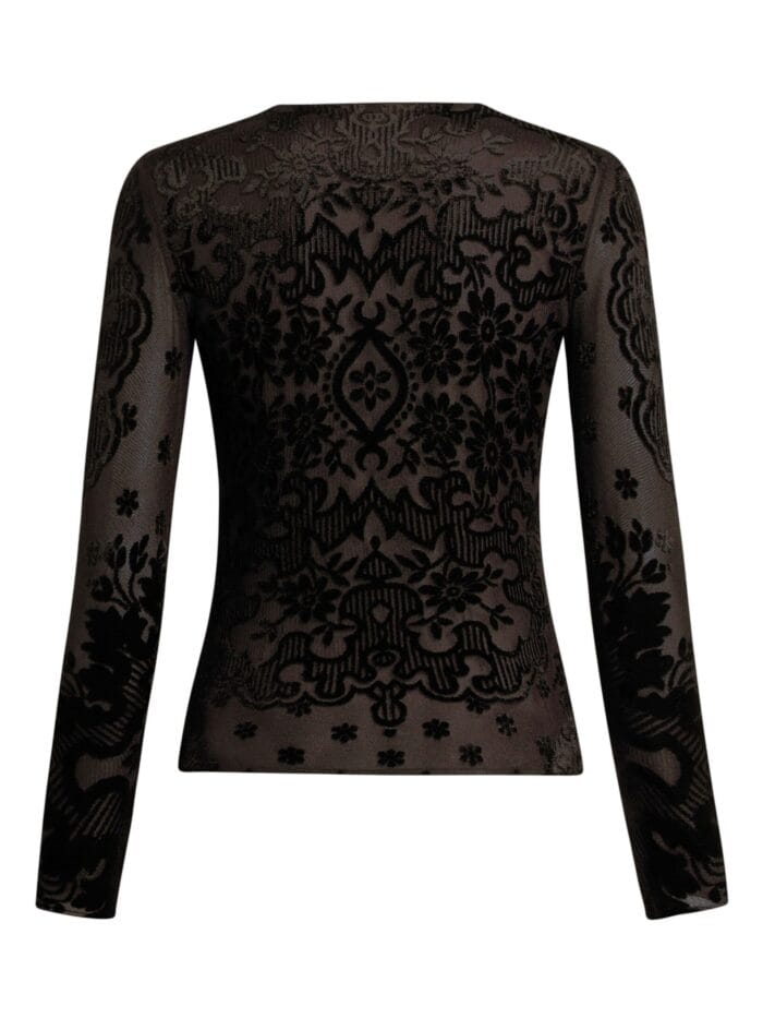 ETRO Tulle And Jacquard Velvet Top