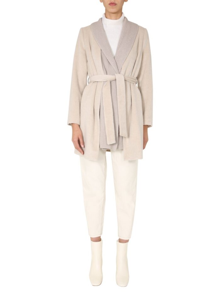 Fabiana Filippi KNITTED SHAWL COLLAR COAT