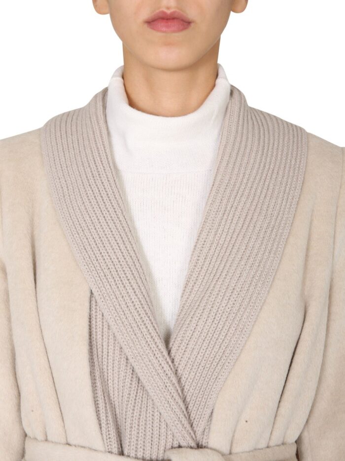 Fabiana Filippi KNITTED SHAWL COLLAR COAT