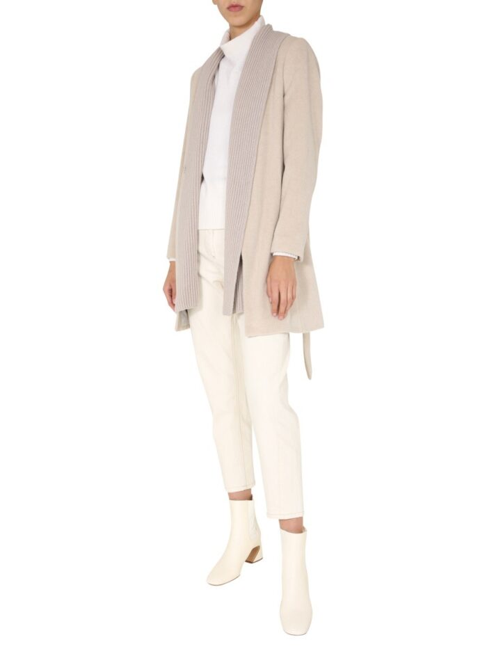 Fabiana Filippi KNITTED SHAWL COLLAR COAT