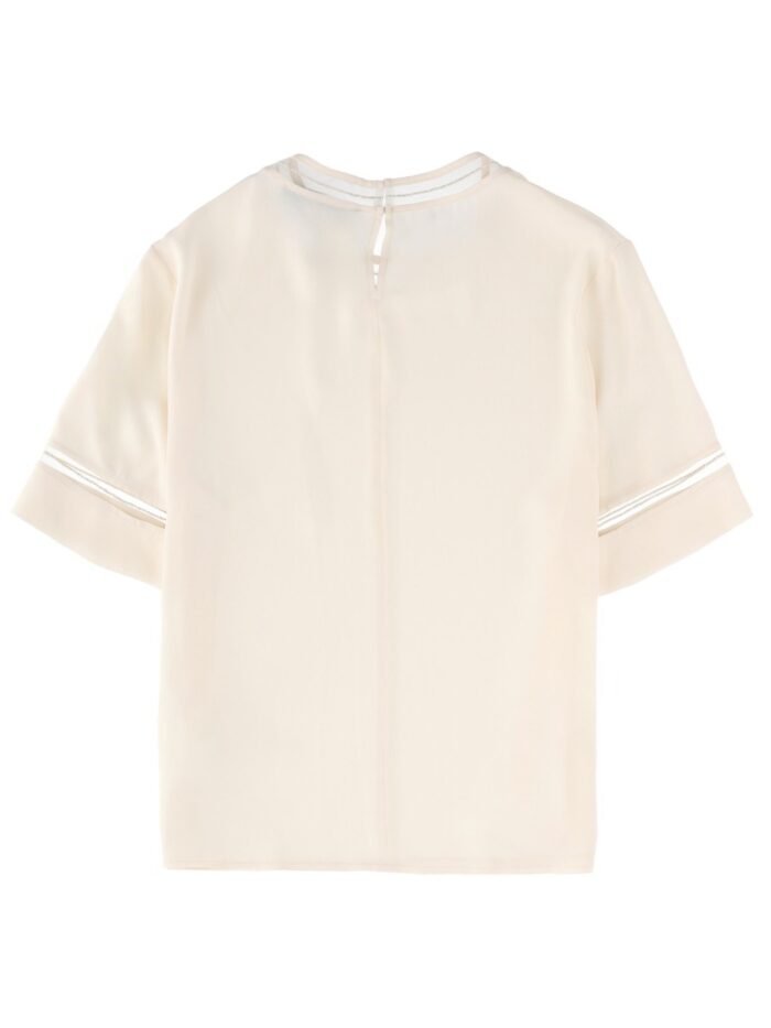 Fabiana Filippi T-SHIRT WITH TRANSPARENT DETAILS