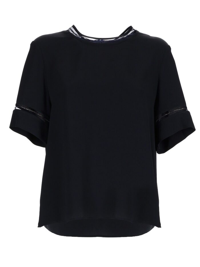fabiana filippi t shirt with transparent details Fabiana Filippi T-SHIRT WITH TRANSPARENT DETAILS