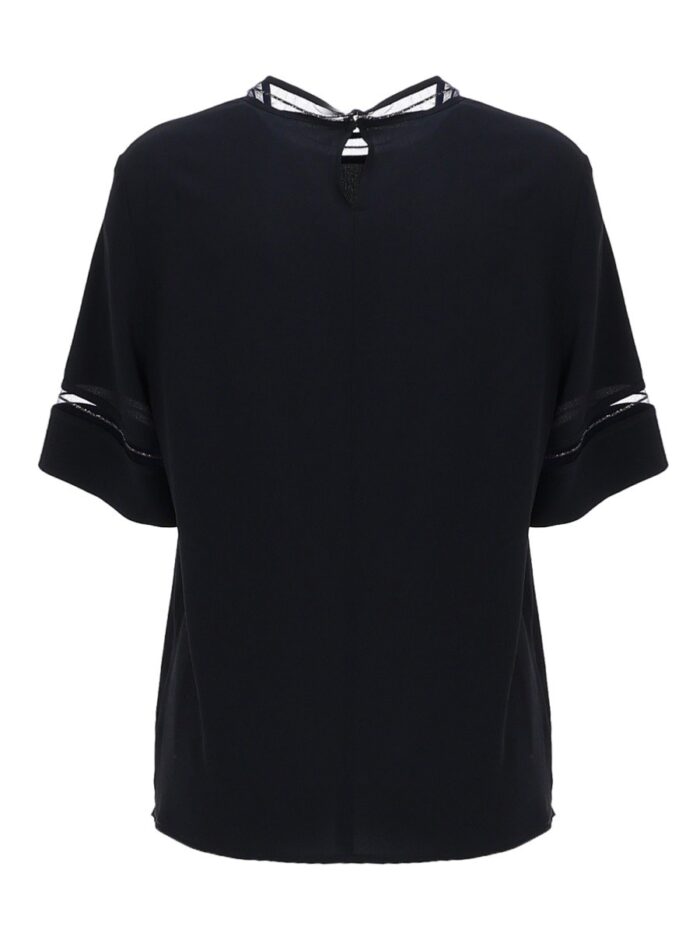Fabiana Filippi T-SHIRT WITH TRANSPARENT DETAILS
