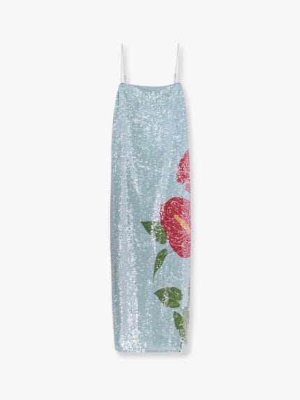 FARM RIO ANTHURIUM FLOWERS MAXI DRESS