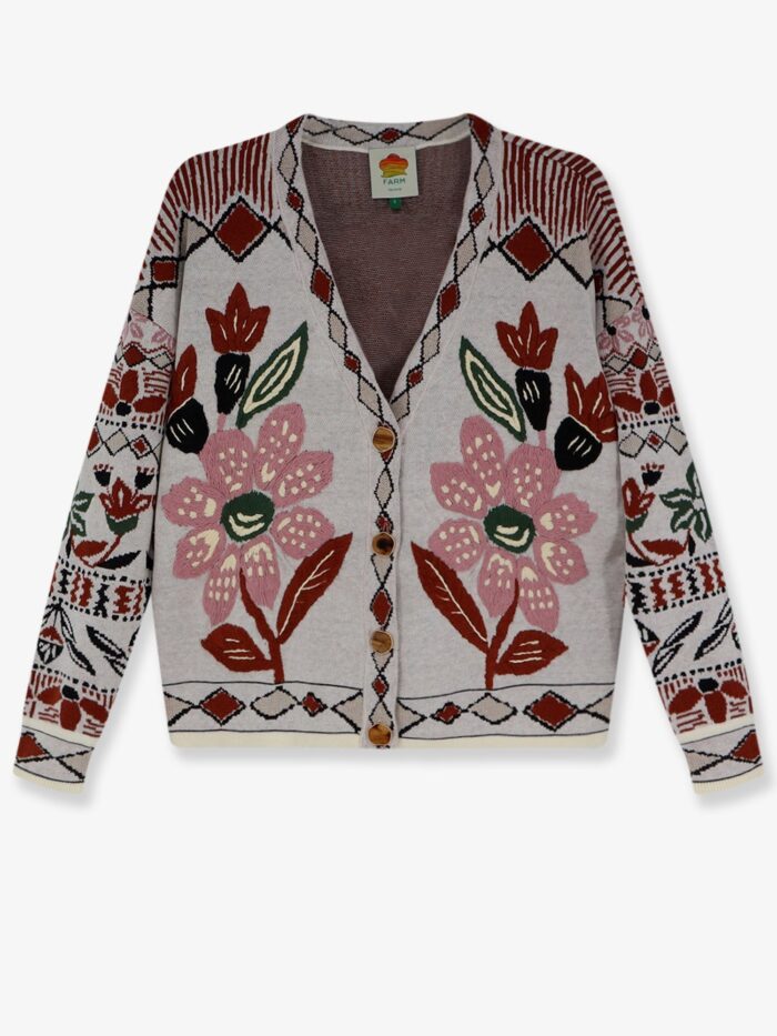 farm rio cardigan with multicolor embroidery FARM RIO Cardigan With Multicolor Embroidery