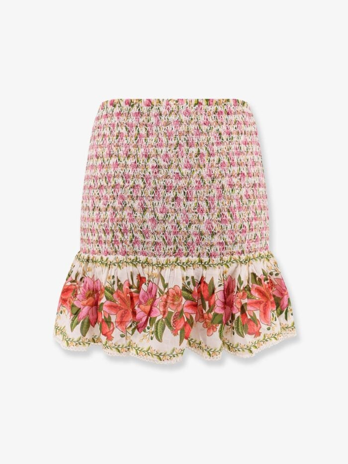 FARM RIO Cotton Mini Skirt With Floral Print
