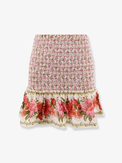 FARM RIO Cotton Mini Skirt With Floral Print