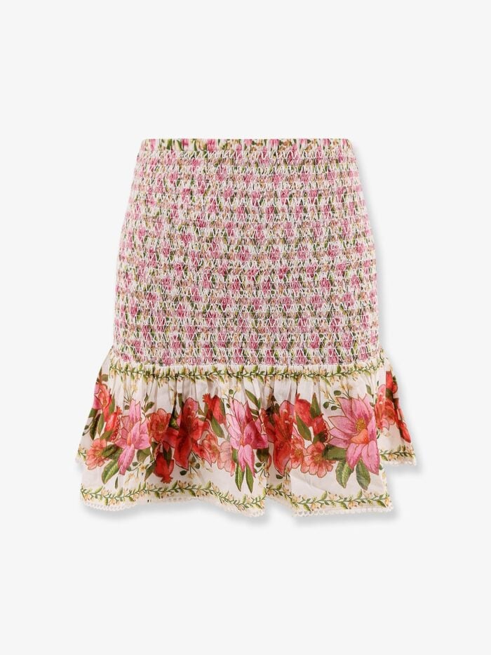 FARM RIO Cotton Mini Skirt With Floral Print
