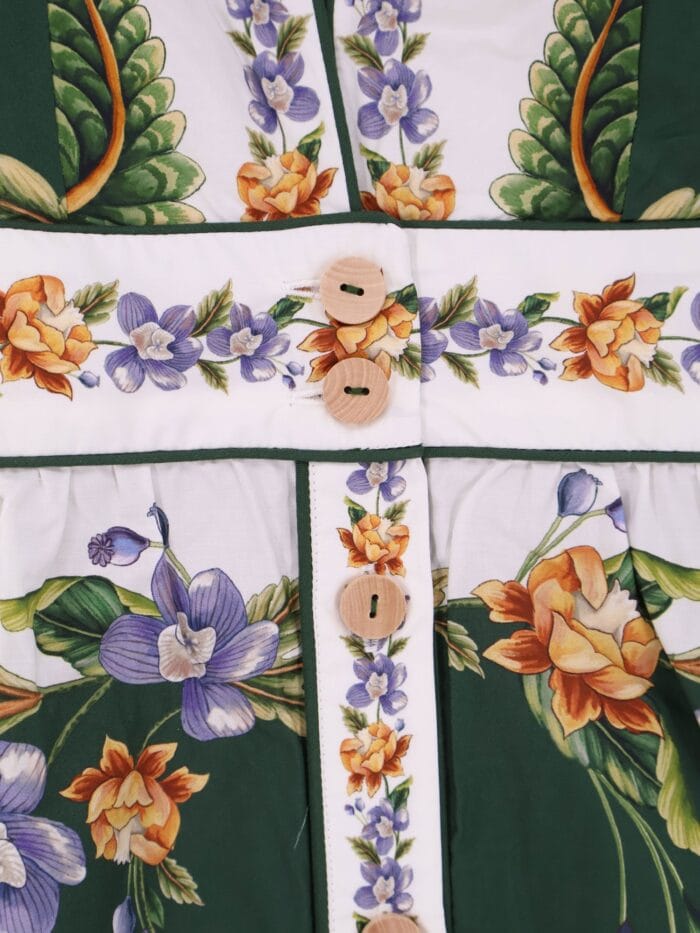 FARM RIO Long Cotton Dress With Floral Print