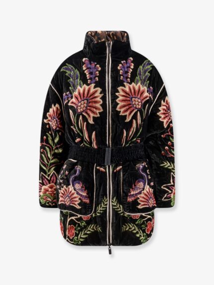 FARM RIO Marvelous Garden Nylon And Velvet Down Jacket
