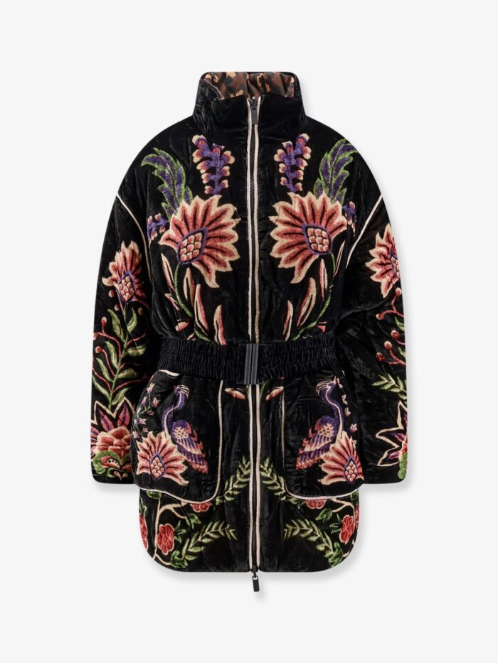 FARM RIO Marvelous Garden Nylon And Velvet Down Jacket