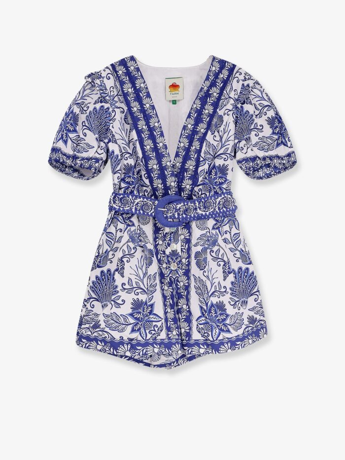 FARM RIO Shell Garden Cotton Jumpsuit