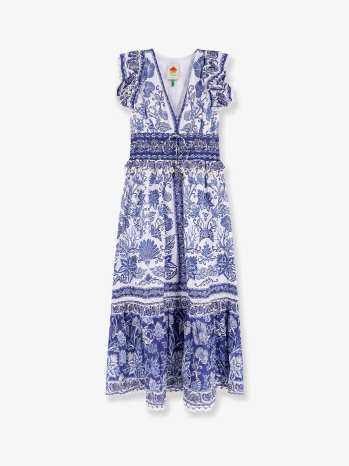 FARM RIO Shell Garden Cotton Long Dress