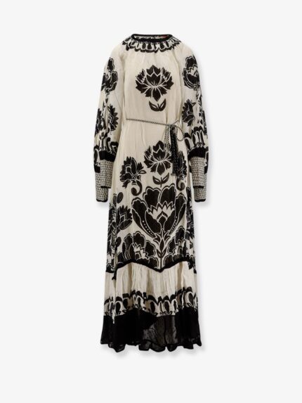 FARM RIO Viscose Dress With Floral Arabesque Motif