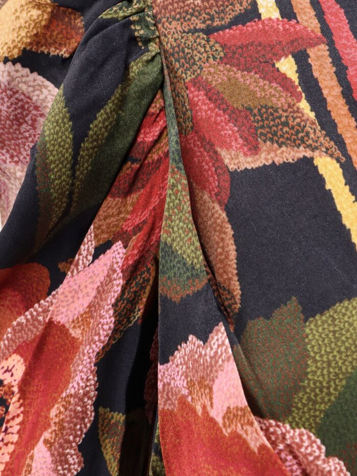 FARM RIO Viscose Long Dress With Chenille Flowers Print