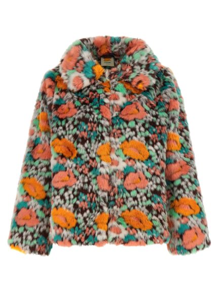 FARM RIO Faux Fur Floral Pattern