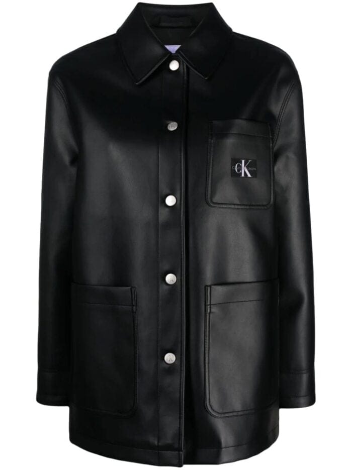 Faux Leather Utility Jacket