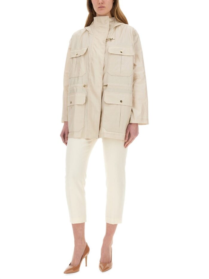 FAY LINEN AND COTTON CANVAS PARKA