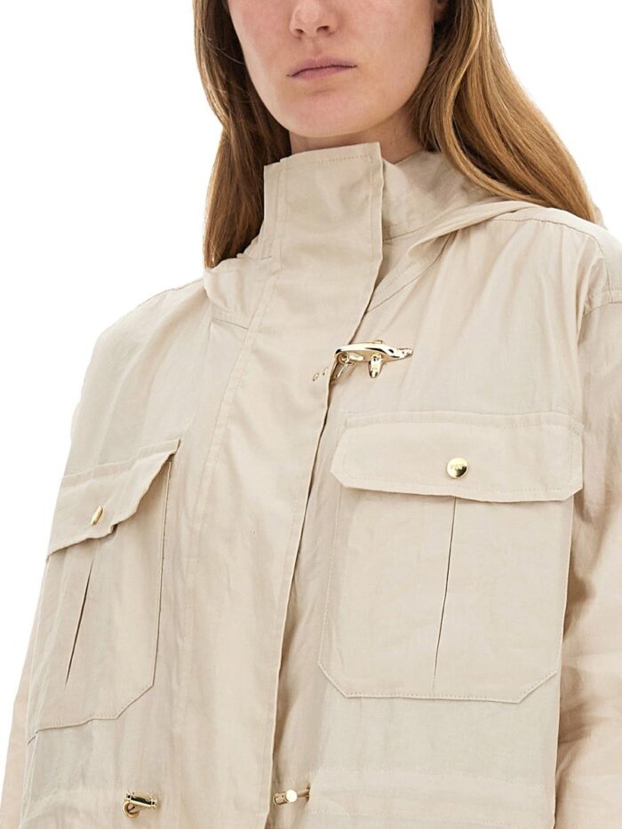 FAY LINEN AND COTTON CANVAS PARKA