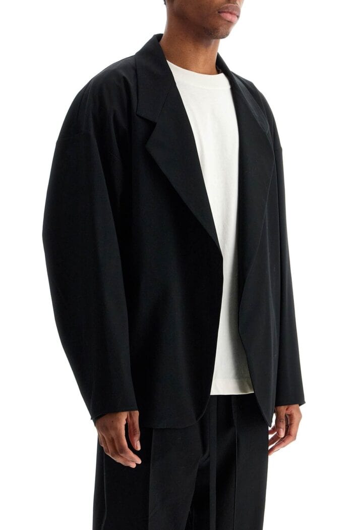 FEAR OF GOD Blazer In Misto Cotone E Lana Nero Oversize Con Zip