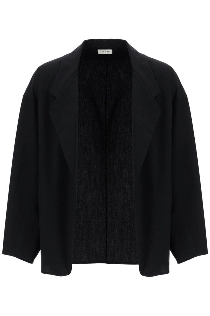 FEAR OF GOD Blazer In Misto Cotone E Lana Nero Oversize Con Zip