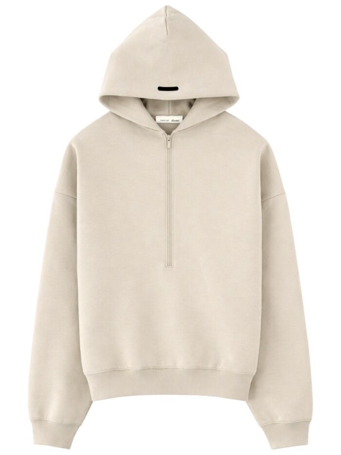 FEAR OF GOD ESSENTIALS FELPA CON ZIP E CAPPUCCIO