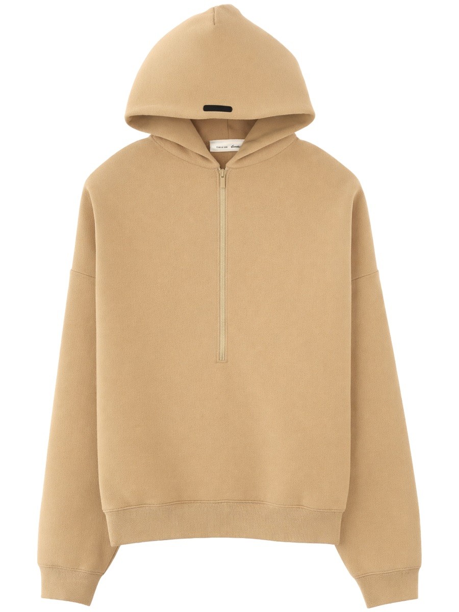 FEAR OF GOD ESSENTIALS FELPA CON ZIP E CAPPUCCIO