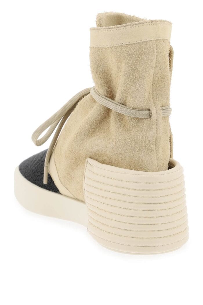 FEAR OF GOD High-top Suede And Beaded Leather Moc