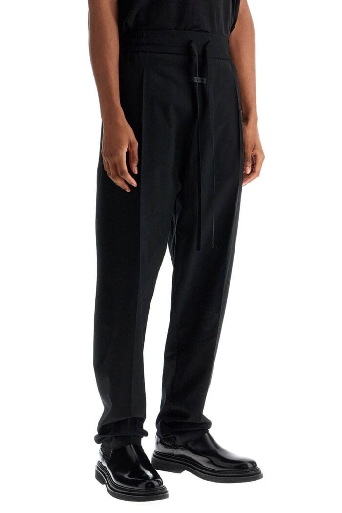 FEAR OF GOD Wide Leg Black Cotton And Wool Pants