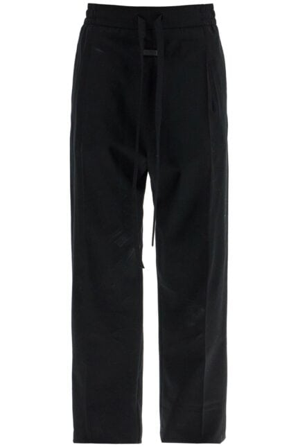 FEAR OF GOD Wide Leg Black Cotton And Wool Pants