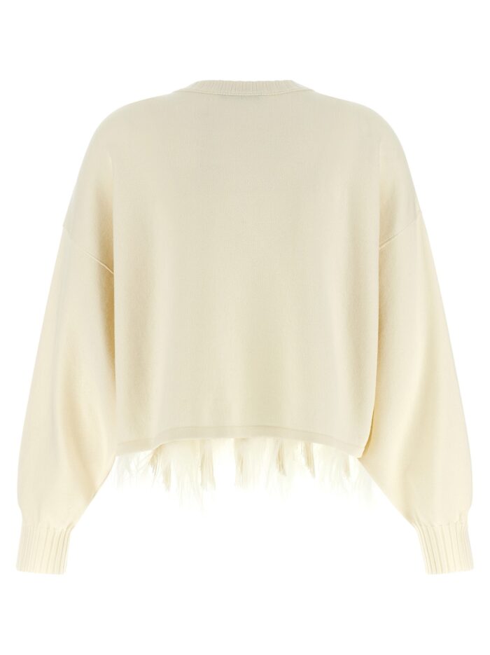 Alberta Ferretti Feather Cropped Sweater