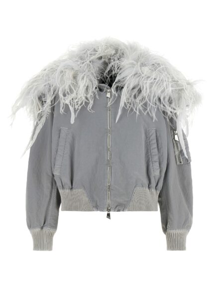The Attico Feather Insert Bomber Jacket