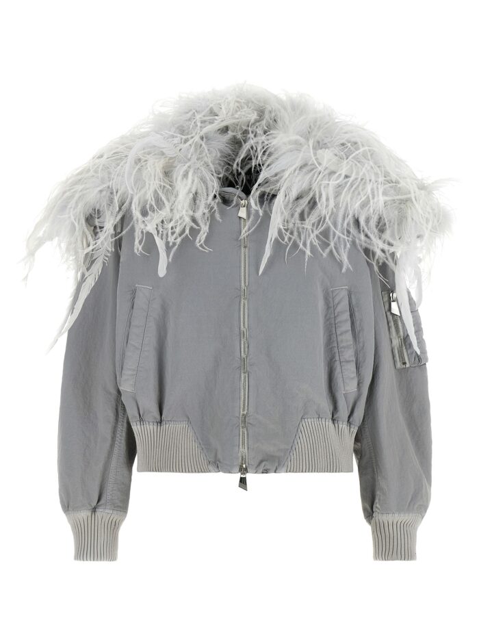 the attico feather insert bomber jacket The Attico Feather Insert Bomber Jacket