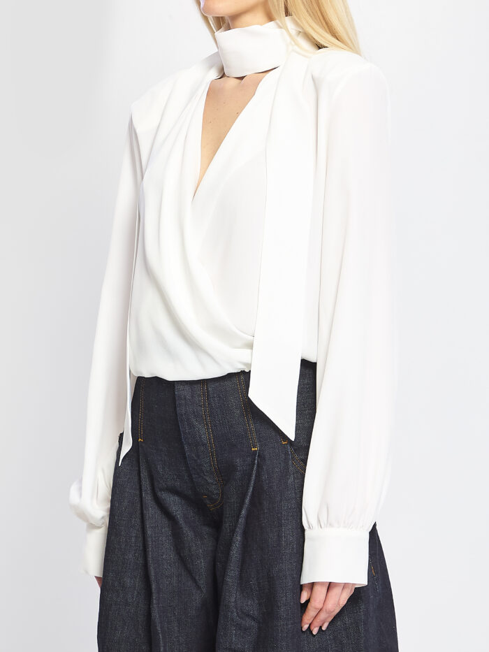 Federica Tosi Blusa incrociata con sciarpina