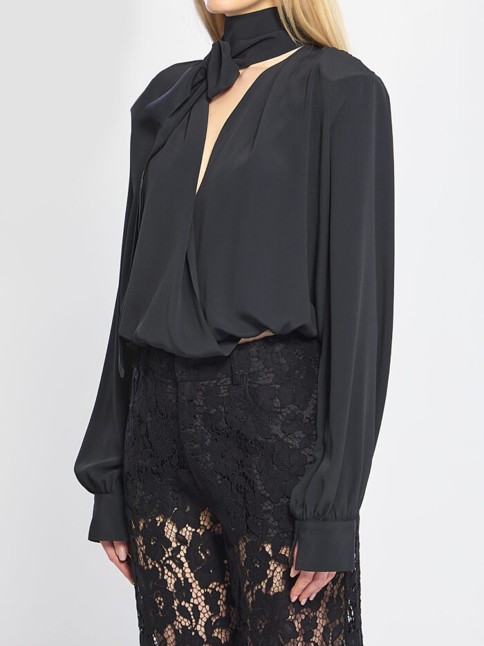 Federica Tosi Cross-over blouse with scarf