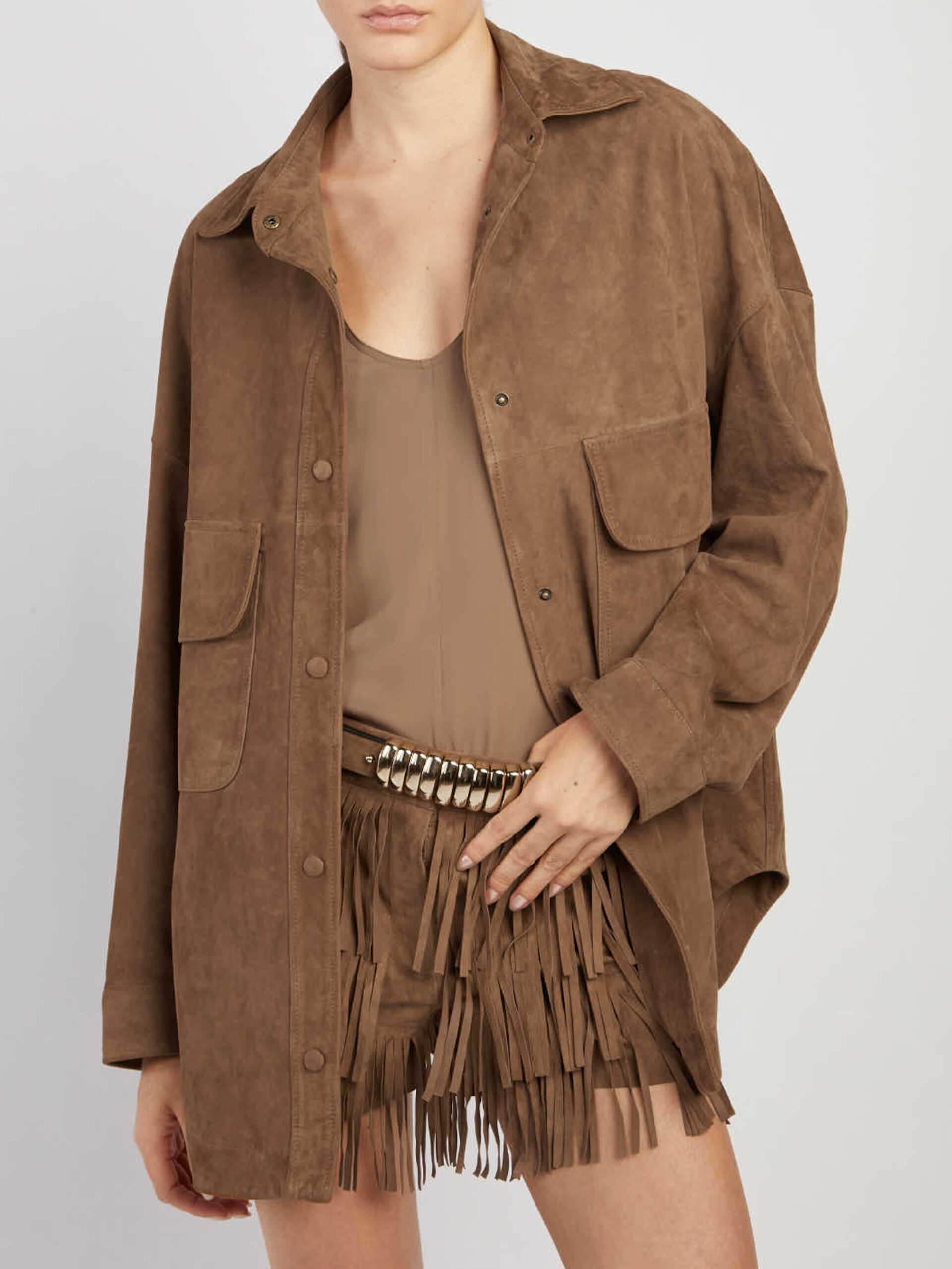 Federica Tosi Suede leather overshirt