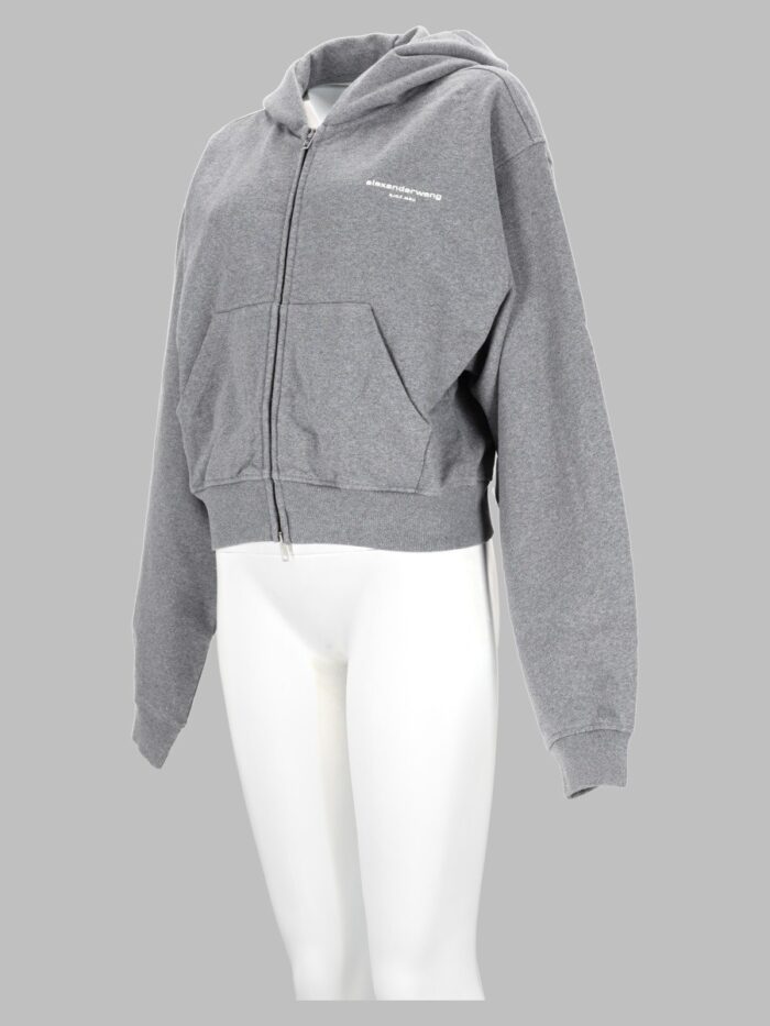 Alexander Wang Felpa Con Cappuccio E Zip Con Logo