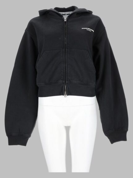 Alexander Wang Felpa Con Cappuccio E Zip Con Logo