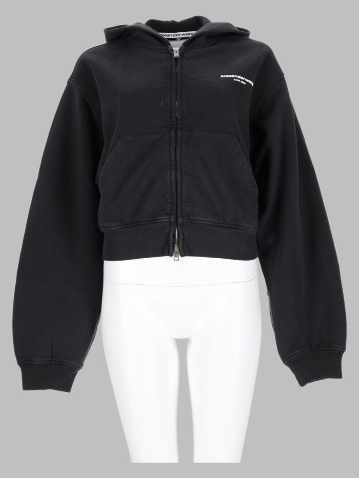 alexander wang felpa con cappuccio e zip con logo Alexander Wang Felpa Con Cappuccio E Zip Con Logo